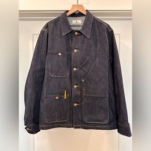Tellason Coverall Selvedge Denim Jean Jacket Size L